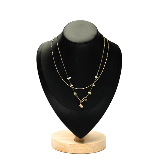 double layer abstarct necklace